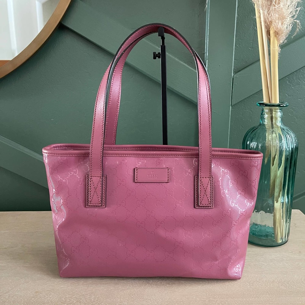 EUC Gucci Small Joy Coated Canvas Tote Rose Pink Bag